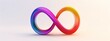 © anupdebnath - A rainbow-colored infinity symbol representing autism awareness, set against a solid white background