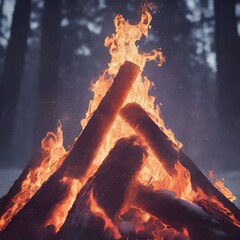 Wall Mural - fire in the forest