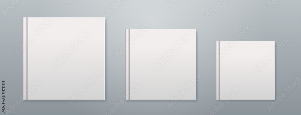 Set Square Books White square books set. Different size blank notebook mockup set Stock ...