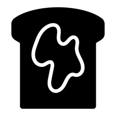 Poster - Bread with butter icon. Slice of buttered bread