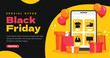 Flat social media promo template for black friday sale