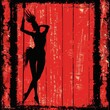 Poster with a dancer in retro style, pole dancing, beautiful girl from the 80s, festival