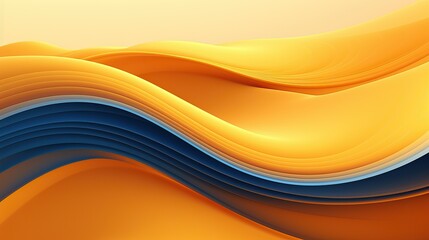 Abstract yellow and blue wavy lines creating a colorful background. Generative AI