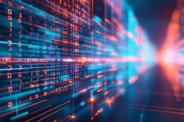 Abstract illustration of data flow, digital cyberspace concept. Background, wallpaper.