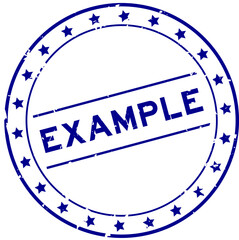 Wall Mural - grunge blue example word round rubber seal stamp on white background