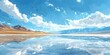 The Tranquil Mirrored Expanse A Boundless Salt Flat Reflecting the Vast Sky
