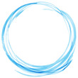 水彩の青い円の輪の背景素材02