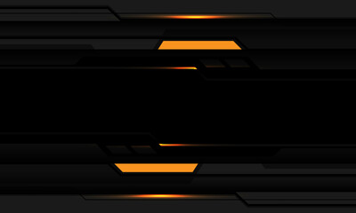 Poster - Abstract yellow black light lines circuit grey geometric on blank space design modern futuristic technology creative background vector