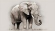 Elephant pencil sketch