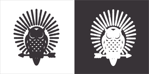 Sticker - Illustration vector graphics of owl icon