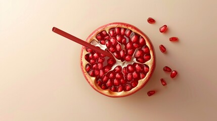 Wall Mural - Pomegranate organic fruit closeup healthy drink plant