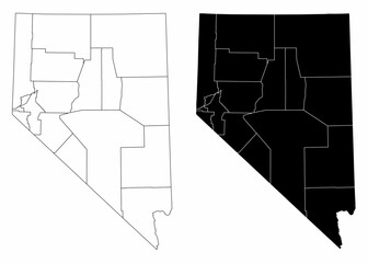 Wall Mural - Nevada administrative maps