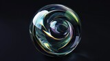 Fototapeta  - A captivating 3D animation featuring a surreal glass sphere surrounded by abstract elements