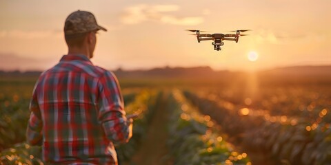 Poster - innovative farmer utilizes drone and machine learning to enhance agricultural practices for improved