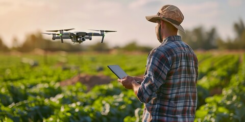 Poster - Farmer Utilizing Drone Powered Machine Learning for Optimized Crop Monitoring and Agricultural Practices