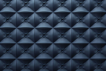 Poster - Minimalist geometrical 3d pattern. Dark grey blue luxury 3d surface texture. Background image. Created with Generative AI technology.