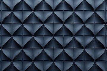 Poster - Minimalist geometrical 3d pattern. Dark grey blue luxury 3d surface texture. Background image. Created with Generative AI technology.