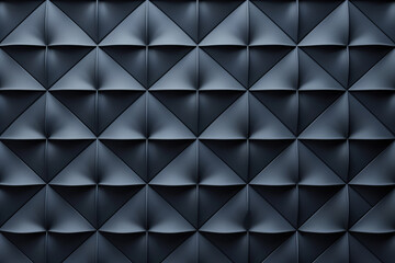 Poster - Minimalist geometrical 3d pattern. Dark grey blue luxury 3d surface texture. Background image. Created with Generative AI technology.