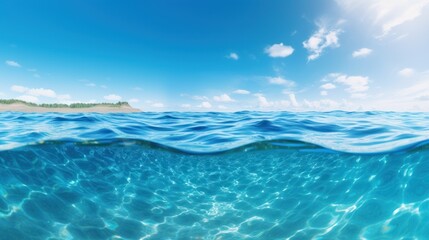   A very beautiful sea or ocean background,Blue sea and blue sky 