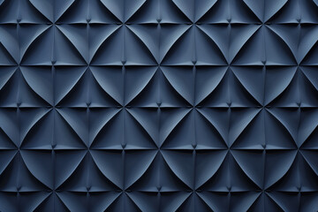 Poster - Minimalist geometrical 3d pattern. Dark grey blue luxury 3d surface texture. Background image. Created with Generative AI technology.
