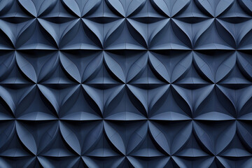 Poster - Minimalist geometrical 3d pattern. Dark grey blue luxury 3d surface texture. Background image. Created with Generative AI technology.