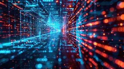 Poster - digital background, network, technological processes,storages, science,