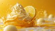 3D of a Delicious Lemon Cream Lava Cyclone Dessert