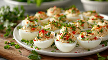 Delicious Plate Of Deviled Eggs