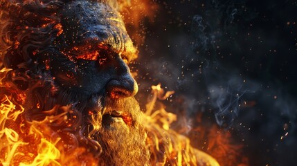 Prometheus head the God of fire illustration
