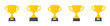 Champions cup trophy vector design. Champion cup winner trophy award. Trophy cup, award, vector icons. Gold trophy with the name plate of the winner