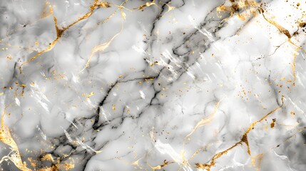 Wall Mural - Elegant White Marble Texture with Gold Veins. Luxurious Background for Design Projects. Ideal for Modern and Sophisticated Styles. High-Quality Surface Material Representation. AI