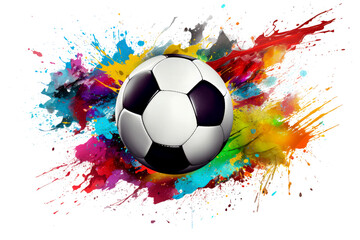 Wall Mural - playing soccer ball isolated on white