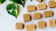 Close-up of eco-friendly shampoo bars, minimalist design against a clean, neutral background