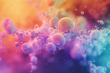 a colorful image of many small bubbles floating in the air