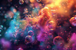 A colorful image of bubbles floating in the air