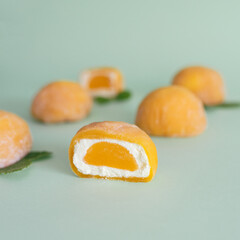 Wall Mural - A popular Japanese dessert made from rice flour and cream filling - mochi