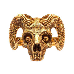 Wall Mural - Golden Skull With Horns