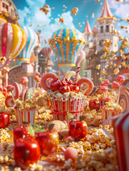Poster - A Playful Interpretation of Food Characters: Whimsical Topaz Enhancement Art.