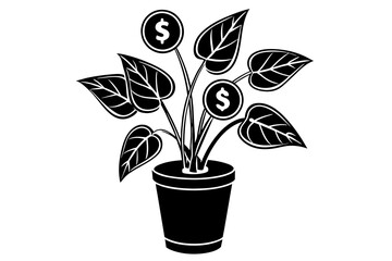 Wall Mural - money-plant-illustration-minimalism vector svg