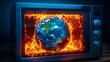 Earth inside a microwave, heating up rapidly