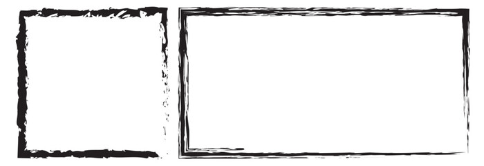 Poster - Grunge frames. Black brush stroke element. 11:11