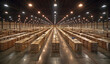 Industrial Warehouse: Vast Capacity for Goods Storage. Logistics and tariff concept