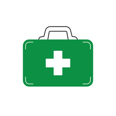 Poster - First aid kit icon, medical box vector