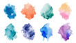 Set of watercolor paint brash multicolored. watercolor on white background. This is watercolor splash. It is drawn by hand transparent background.	

