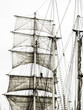 View of a Square rigged sail mast of a tall ship at the tall ship festival at Greenwich, Greater London, UK