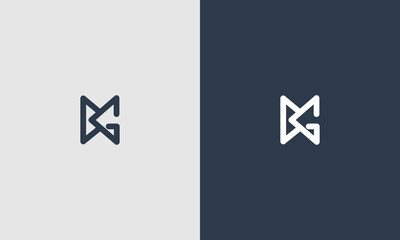 letter BG simple monogram logo design vector illustration