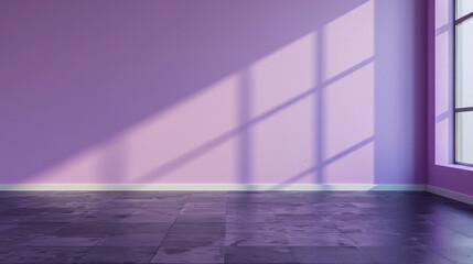 Empty Room With Purple Wall and Window