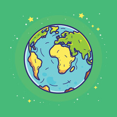 Poster - Planet earth vector illustration flat design