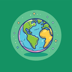 Poster - Planet earth vector illustration flat design
