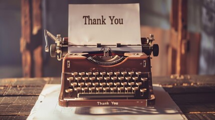 Poster - Vintage Typewriter with Gratitude Note